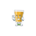 Cartoon picture of mug of beer make a call gesture