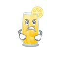 A cartoon picture of screwdriver cocktail showing an angry face