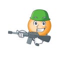 A cartoon picture of staphylocuccus aureus in Army style with machine gun Royalty Free Stock Photo