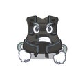 A cartoon picture style of scuba buoyancy compensator having a mad face