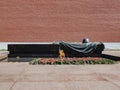 Cartoon picture of Tomb of the Unknown Soldier in the Alexander Garden of Moscow, Russia. Royalty Free Stock Photo