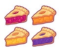 Cartoon pie slices set