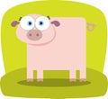 Cartoon Pig with big eye Royalty Free Stock Photo