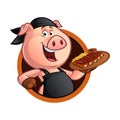 Cartoon pig chef Royalty Free Stock Photo