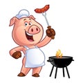 Cartoon pig chef