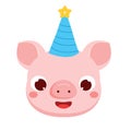 Cartoon pig face. symbol of 2019 chinse new year. vector illustration for calendars and cards