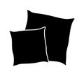 Cartoon pillow silhouette, outline vector symbol icon design.