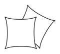 Cartoon pillow silhouette, outline vector symbol icon design.