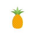 Cartoon pineapple vector cute silhouette exotic simple icon. Pineapple illustration flat fruit logo