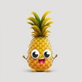 cartoon pineapple on white background