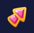 Cartoon Pink Crystal Game Cursor, Vibrant And Elegant Pointer Adorned With A Glossy Crystal And Golden Frame