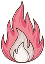 Cartoon Pink Flames Illustration, Campfire Bonfire Fire Graphic Symbol Vector Royalty Free Stock Photo