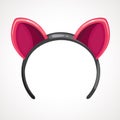 Cartoon hoop with pink ears. Vector illustration