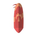 Cartoon pink surf board hobby beach summer shadow