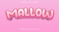 Cartoon Pink Sweet Mallow editable Text Effect Royalty Free Stock Photo