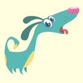 Cartoon Pinscher dog. Vector illustration of barking dog. Blue puppy icon design. Royalty Free Stock Photo