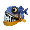 Cartoon of piranha Royalty Free Stock Photo