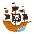 Pirate ghost ship cartoon Royalty Free Stock Photo