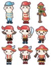 Cartoon pirate icon set