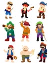 Cartoon pirate icon set