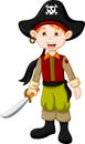 Cartoon pirate kid with sword Royalty Free Stock Photo