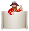 Cartoon Pirate Scroll Sign Royalty Free Stock Photo