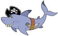 Cartoon pirate shark Royalty Free Stock Photo