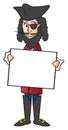 Cartoon Pirate and Sign Royalty Free Stock Photo