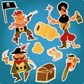 Cartoon pirates stickers
