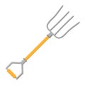 Cartoon pitchfork icon isolated on white background. Gardening tool. Vector illustration in cartoon style for your design Royalty Free Stock Photo