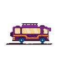 Vector Cartoon Pixelart City bus Isolated Illustration