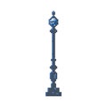 Vector Cartoon Pixelart City lamppost Isolated Illustration