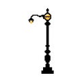 Vector Cartoon Pixelart City lamppost Isolated Illustration