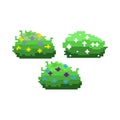 Vector Cartoon Pixelart City shrubbery Isolated Illustration