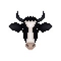 Cartoon pixelated Cow icon. Pixel design.