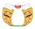 Cartoon pizza chef - funny character on banner