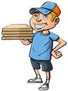 Cartoon pizza delivery boy Royalty Free Stock Photo