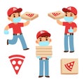 Cartoon pizza delivery boy Royalty Free Stock Photo