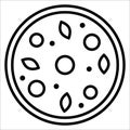 Cartoon pizza, great design for any purposes. Simple illustration. White background. Vector illustration. stock image. Royalty Free Stock Photo