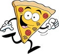 Cartoon pizza running Royalty Free Stock Photo