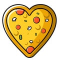 pizza shaped love Royalty Free Stock Photo