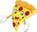 Cartoon pizza waving