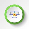 cartoon plane toy colored button icon. Signs and symbols can be used for web, logo, mobile app, UI, UX Royalty Free Stock Photo