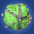 Planet City 3d illustration