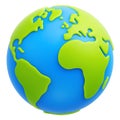Cartoon planet Earth 3d vector icon