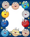 Cartoon Planets Vertical Photo Frame