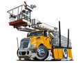 Cartoon Platform Lift Truck