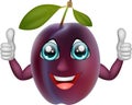 Cartoon plum giving thumbs up