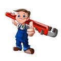Cartoon plumber boy Royalty Free Stock Photo