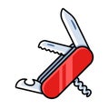 Cartoon pocket knife illustration